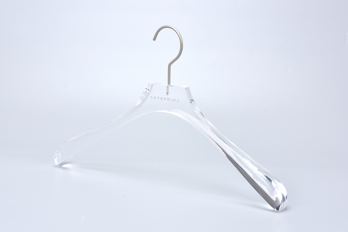 Sleek Transparent Acrylic Hangers Customized Boutique Display Racks